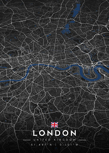 London City Map Metal Print | Architectural Grid Series