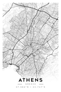 Athens Minimalist Map Art Print