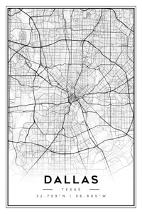 Dallas portrait 2 3 by CityMapsArt