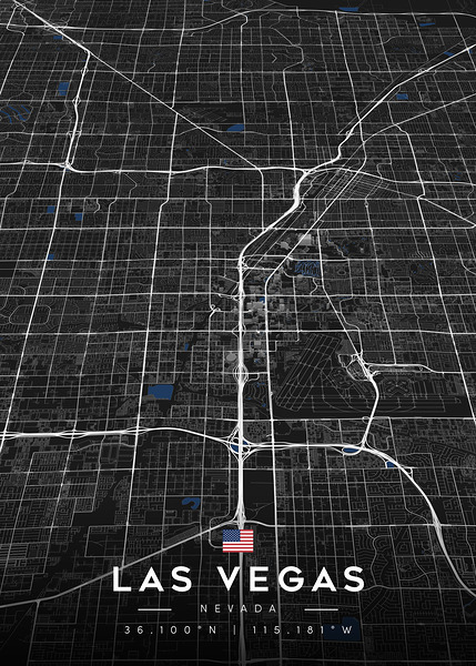 Las Vegas Nevada City Map Print