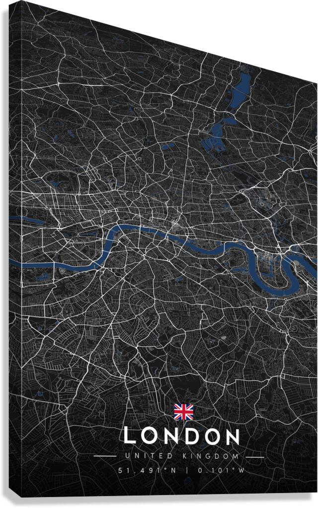 London City Map Metal Print | Architectural Grid Series Canvas Print