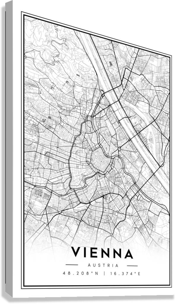 Vienna Austria Minimalist Map Art Print Canvas Print