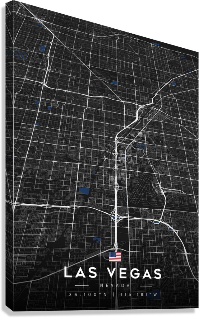 Las Vegas Nevada City Map Canvas Print