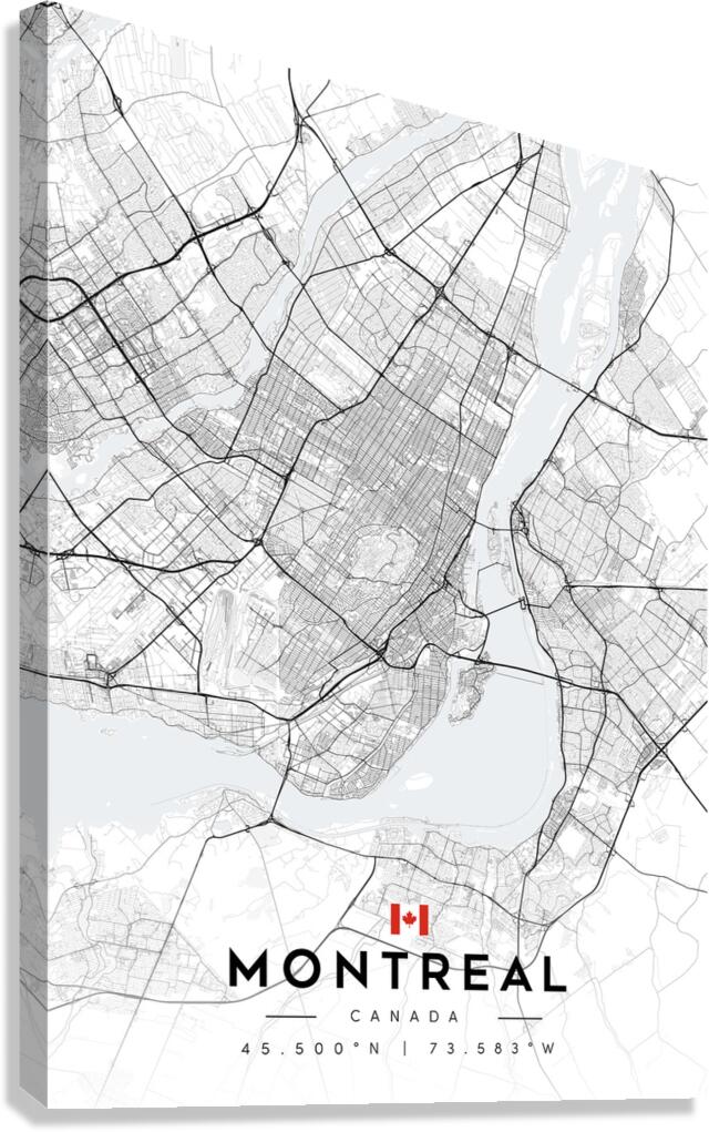 Montreal Light Edition | City Map Art Print Canvas Print
