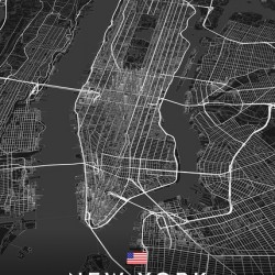 New York City Map Metal Prints