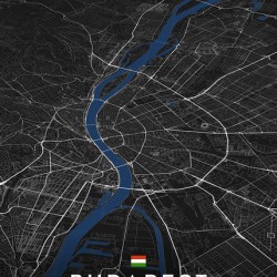 Budapest Dark Edition | City Map Art Print