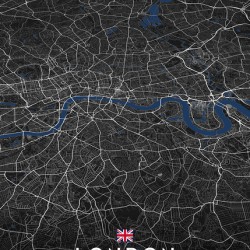 London City Map Metal Print | Architectural Grid Series