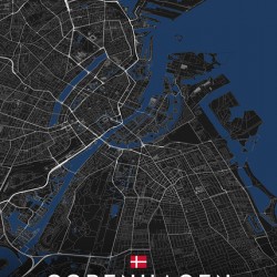 Copenhagen | Dark Edition City Map Art