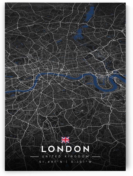 London City Map Metal Print | Architectural Grid Series by CityMapsArt