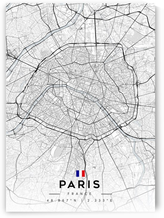 Paris Minimalist Poster  by CityMapsArt