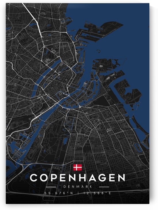 Copenhagen | Dark Edition City Map Art by CityMapsArt