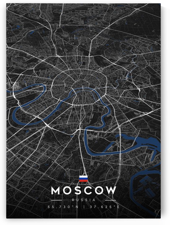 Moscow Russia City Map Art by CityMapsArt