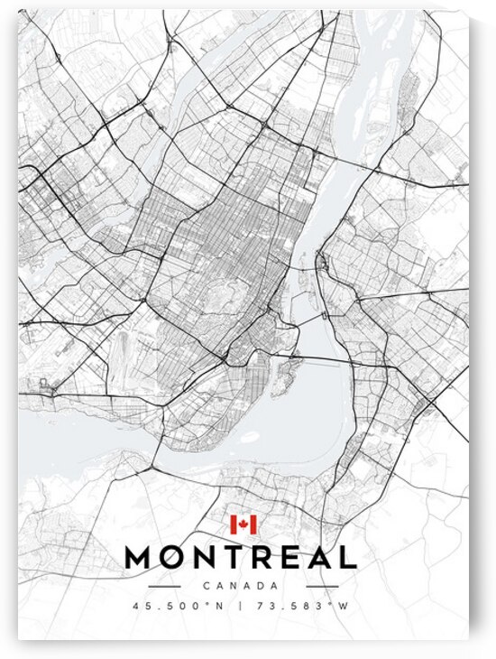 Montreal Light Edition | City Map Art Print by CityMapsArt