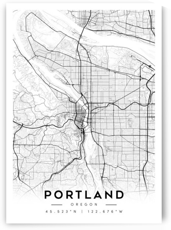 Portland portrait A Series by CityMapsArt