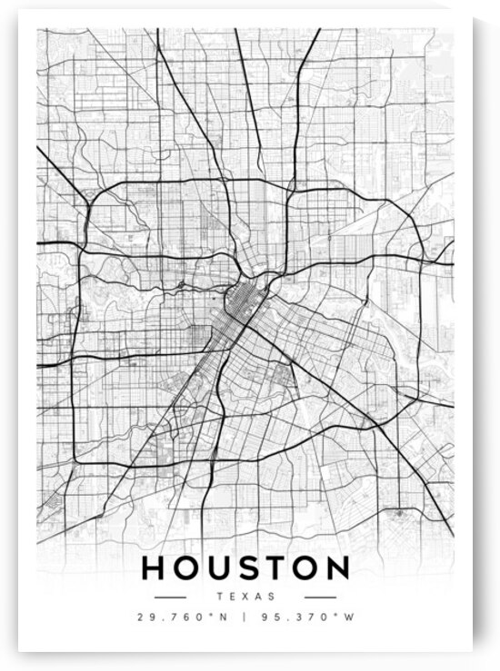 Houston portrait A Series by CityMapsArt