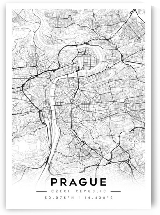 Prague portrait A Series by CityMapsArt