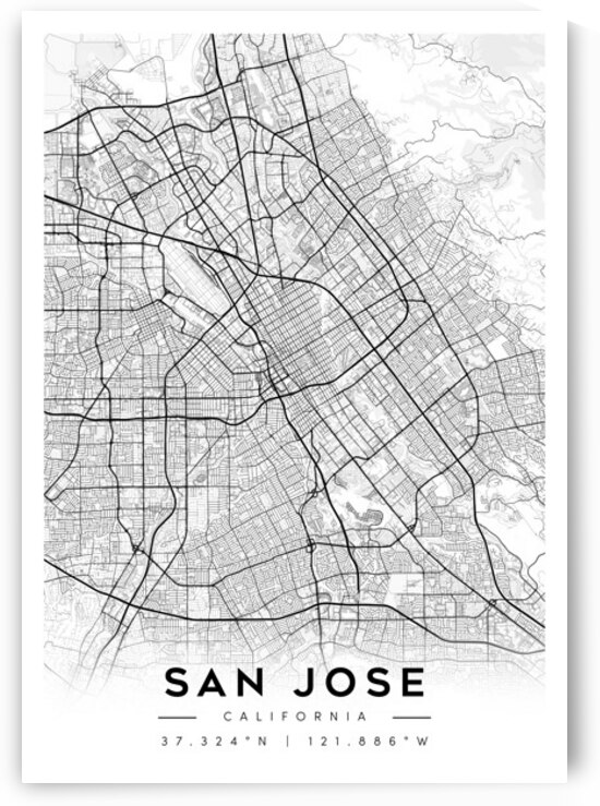 SanJose portrait A Series by CityMapsArt