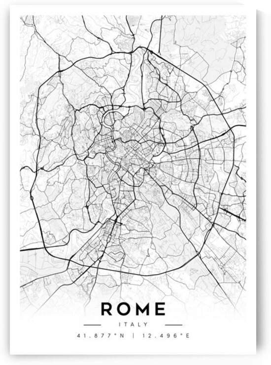Rome portrait A Series by CityMapsArt