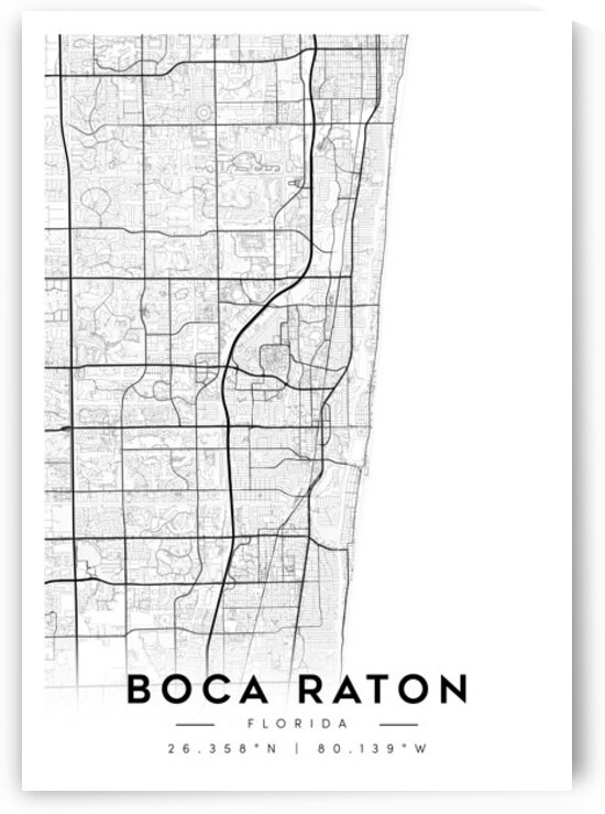 bocaraton portrait A Series by CityMapsArt