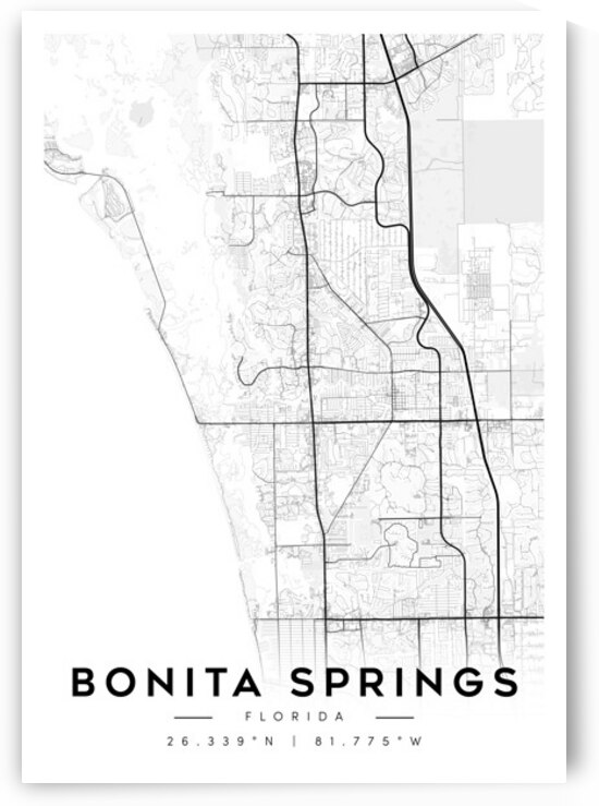 BonitaSprings portrait A Series by CityMapsArt