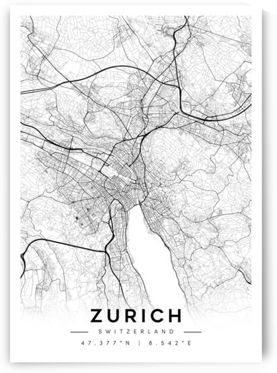 Zurich portrait A Series by CityMapsArt