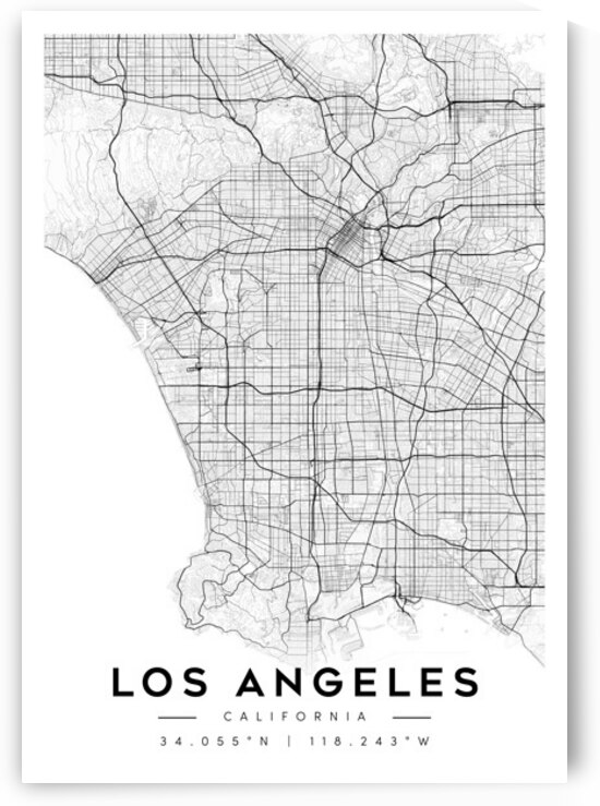 LosAngeles portrait A Series by CityMapsArt