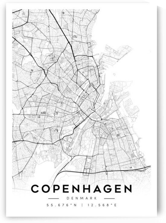 Copenhagen portrait A Series by CityMapsArt