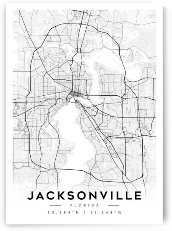 Jacksonville portrait A Series by CityMapsArt