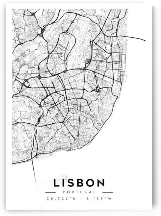 Lisbon portrait A Series by CityMapsArt