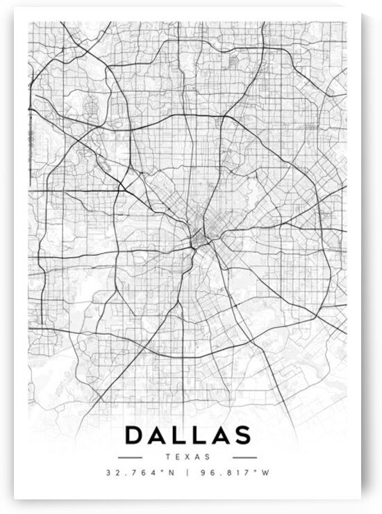 Dallas portrait A Series by CityMapsArt