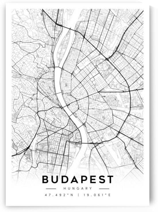 Budapest portrait A Series by CityMapsArt