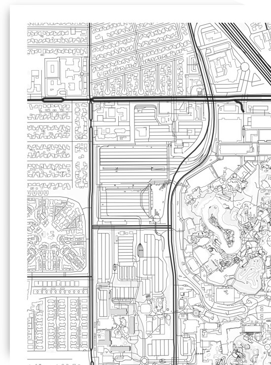 Disneyland portrait A Series by CityMapsArt