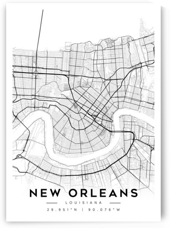 NewOrleans portrait A Series by CityMapsArt