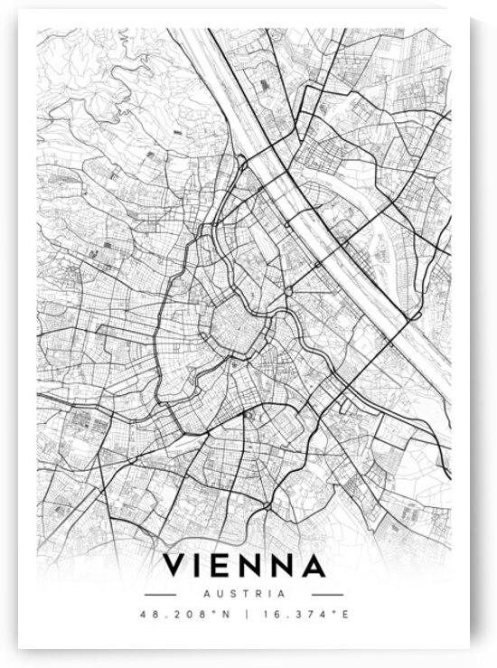 Vienna portrait A Series by CityMapsArt