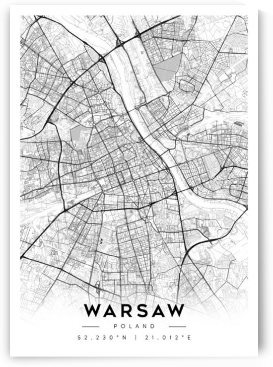Warsaw portrait A Series by CityMapsArt