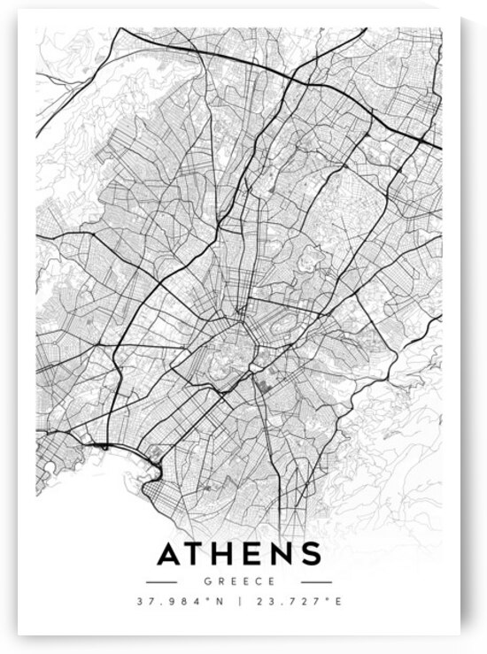 Athens portrait A Series by CityMapsArt