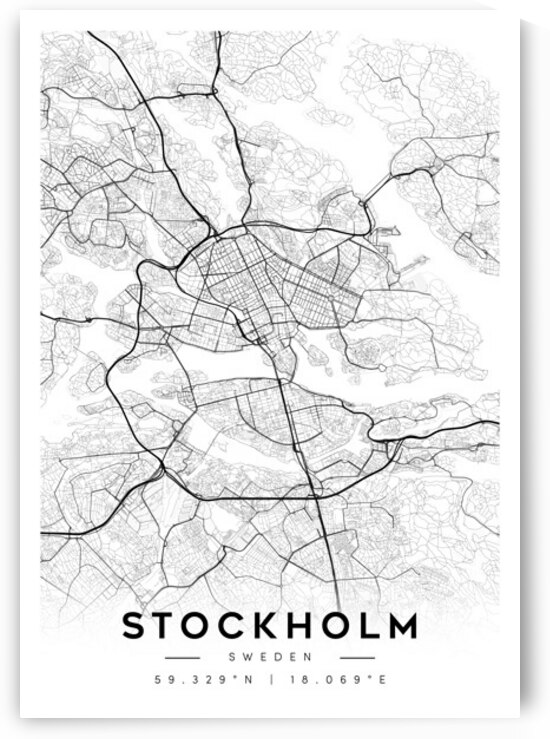 Stockholm portrait A Series by CityMapsArt
