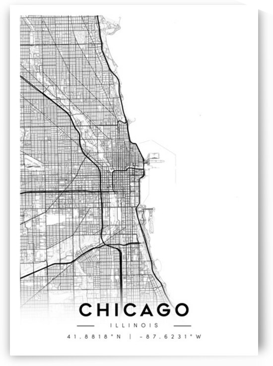 Chicago portrait A Series by CityMapsArt