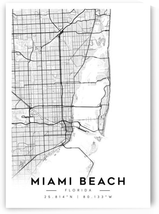 MiamiBeach portrait A Series by CityMapsArt