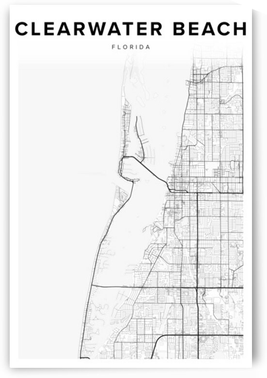 ClearwaterBeach portrait 2 3 by CityMapsArt