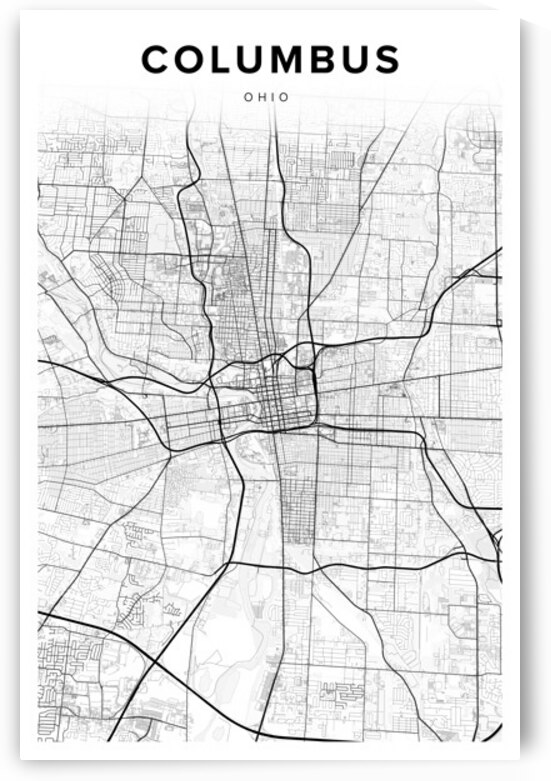 Columbus portrait 2 3 by CityMapsArt