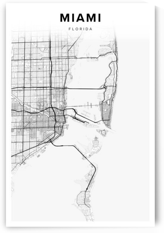 Miami portrait 2 3 by CityMapsArt
