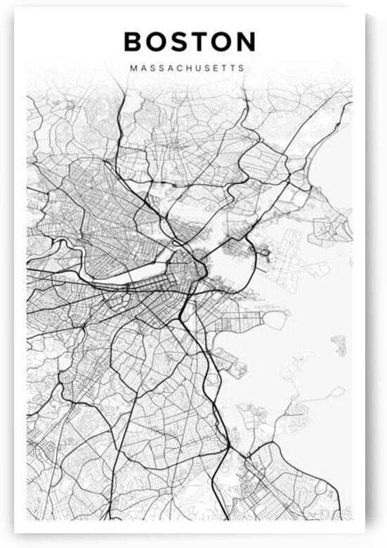 Boston portrait 2 3 by CityMapsArt