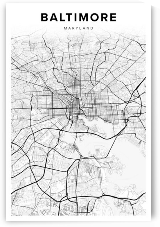 Baltimore portrait 2 3 by CityMapsArt