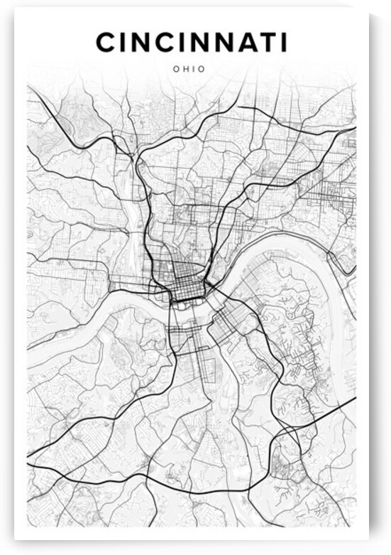 Cincinnati portrait 2 3 by CityMapsArt