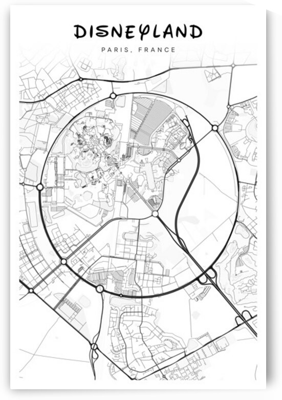 Disneyland portrait 2 3 by CityMapsArt