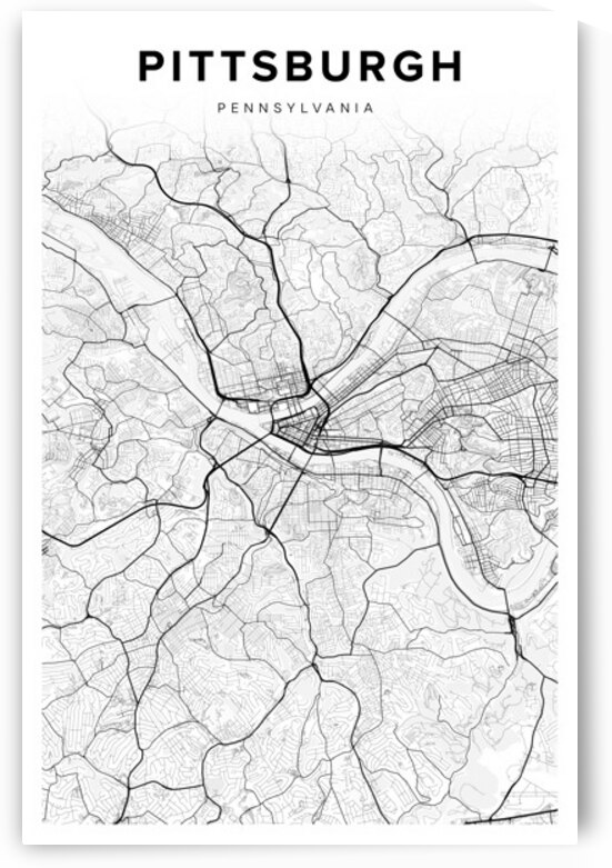 Pittsburgh portrait 2 3 by CityMapsArt