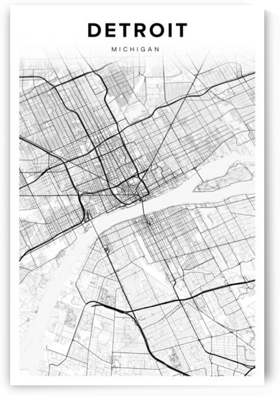 Detroit portrait 2 3 by CityMapsArt