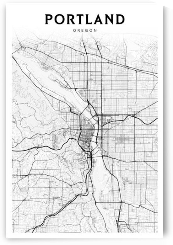 Portland portrait 2 3 by CityMapsArt