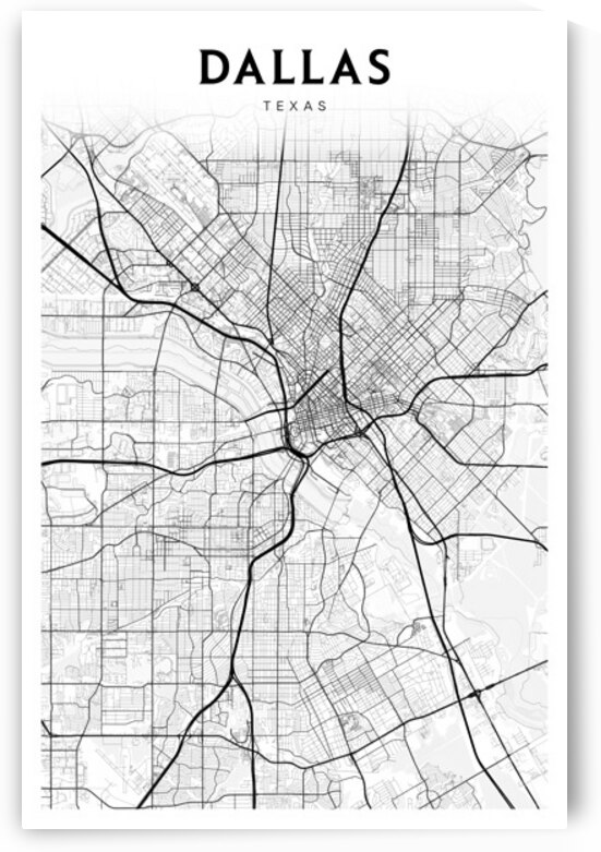 Dallas portrait 2 3 by CityMapsArt